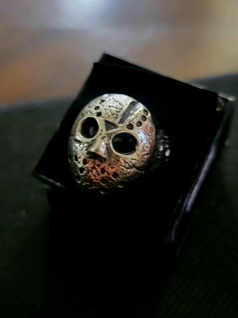 Silver Skull Mask Ring for Men - Gothic Statement
